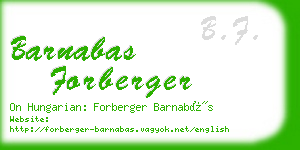 barnabas forberger business card